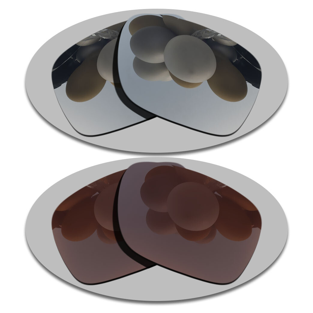 Silver&Brown Replacement Lenses For-SPY Optic Discord Polarized