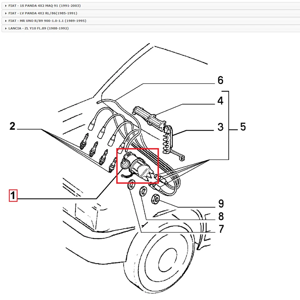 SPINTEROGENO DISTRIBUTORE ACCENSIONE MOT FIRE FIAT PANDA - UNO - Y10 PER 7763385 - Immagine 2 di 4