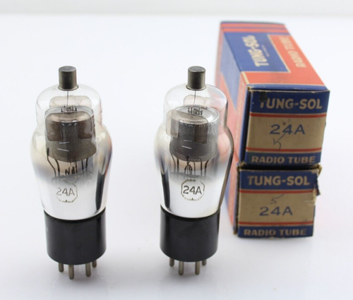 New Qty 2 TUNG-SOL 24A Made in USA 322 Mfg Code NOS Vacuum Tubes - Picture 7 of 11