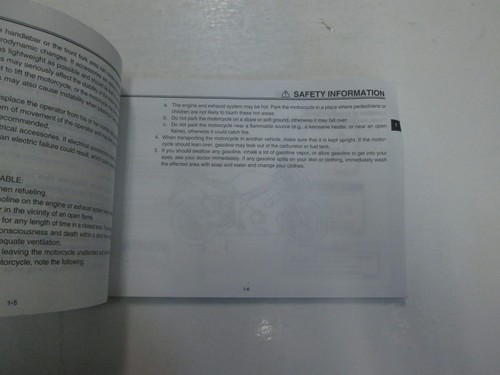 Manual Del Propietario YZF-R6N YZF-R6NC 2001 De Yamaha - Imagen 9 de 12