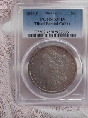 Mint ERROR 1890-s MORGAN Dollar. PCGS XF45 