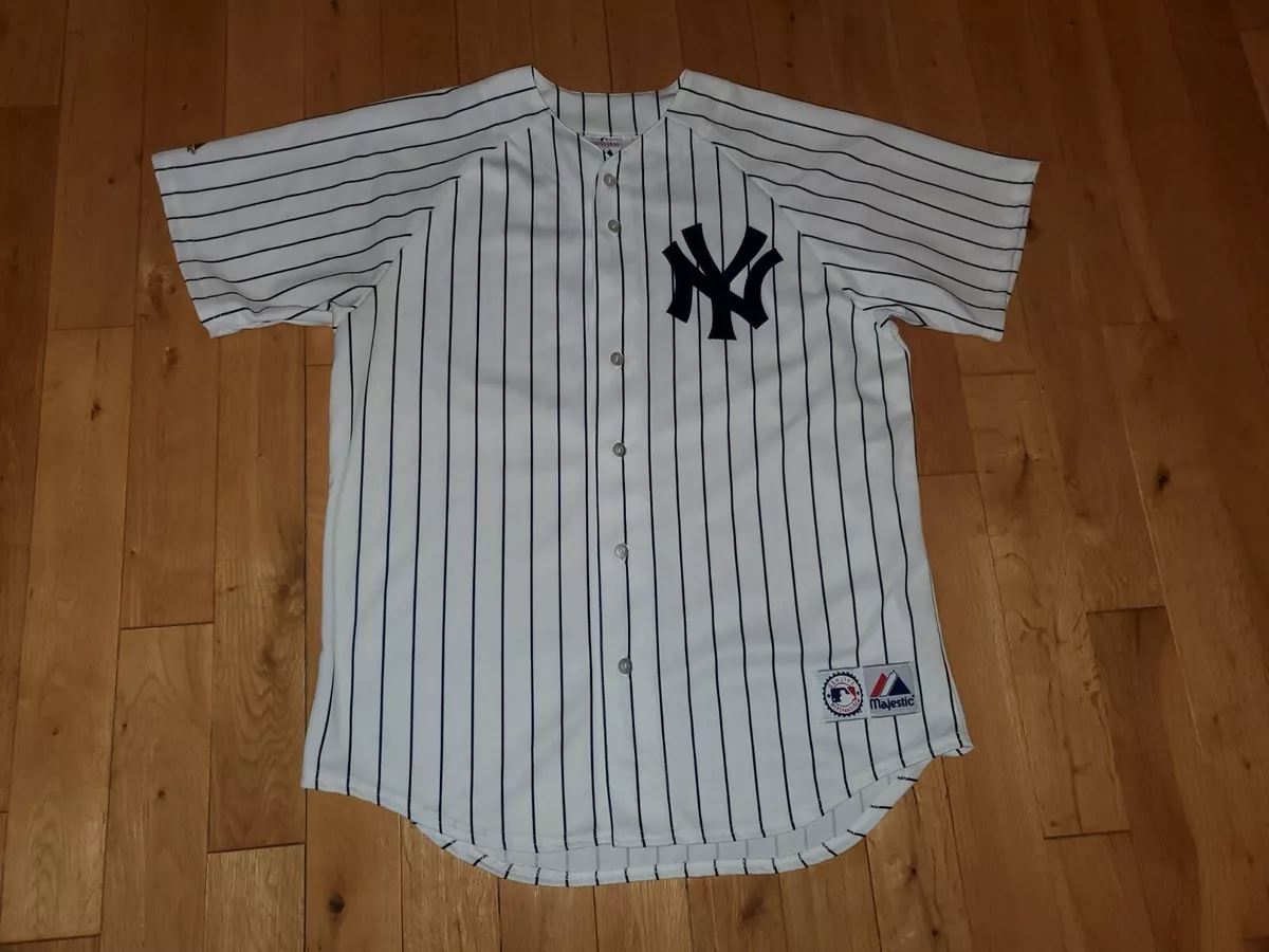 New York Yankees DEREK JETER pinstripe logo baseball jersey style t-shirt  Large