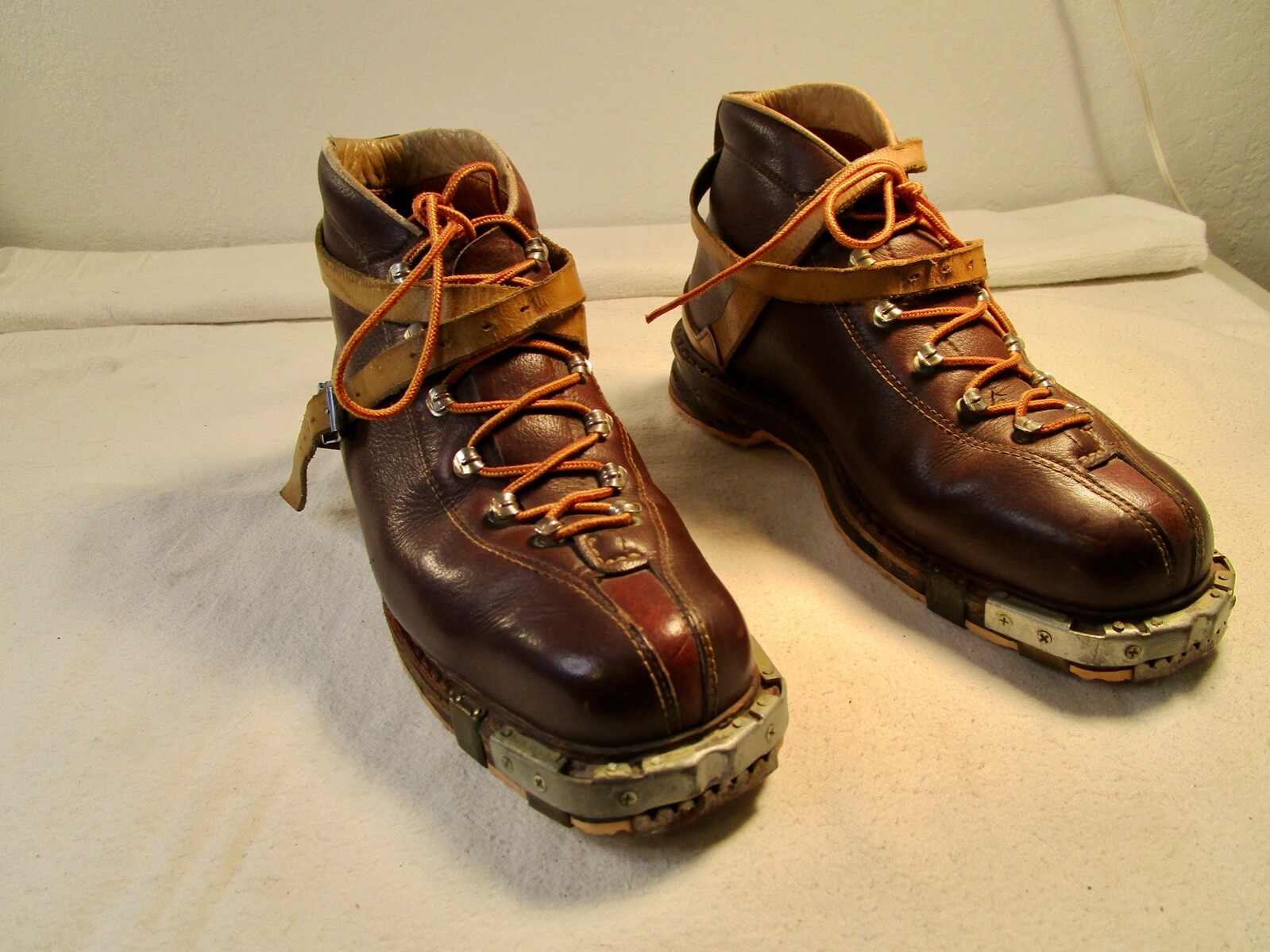 SALOMON BALLY SPORT Stivali Sci Cross Country Vintage Marroni Pelle 8 5 Svizzera