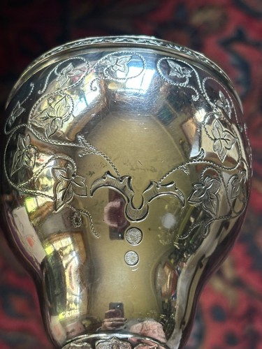 Pr Wilcox Silver Plate Victorian Goblets Ivy - Picture 8 of 19