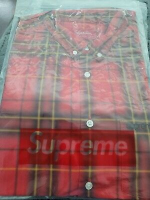 Supreme New York SS21 Spray Tartan Shirt Men's size Large