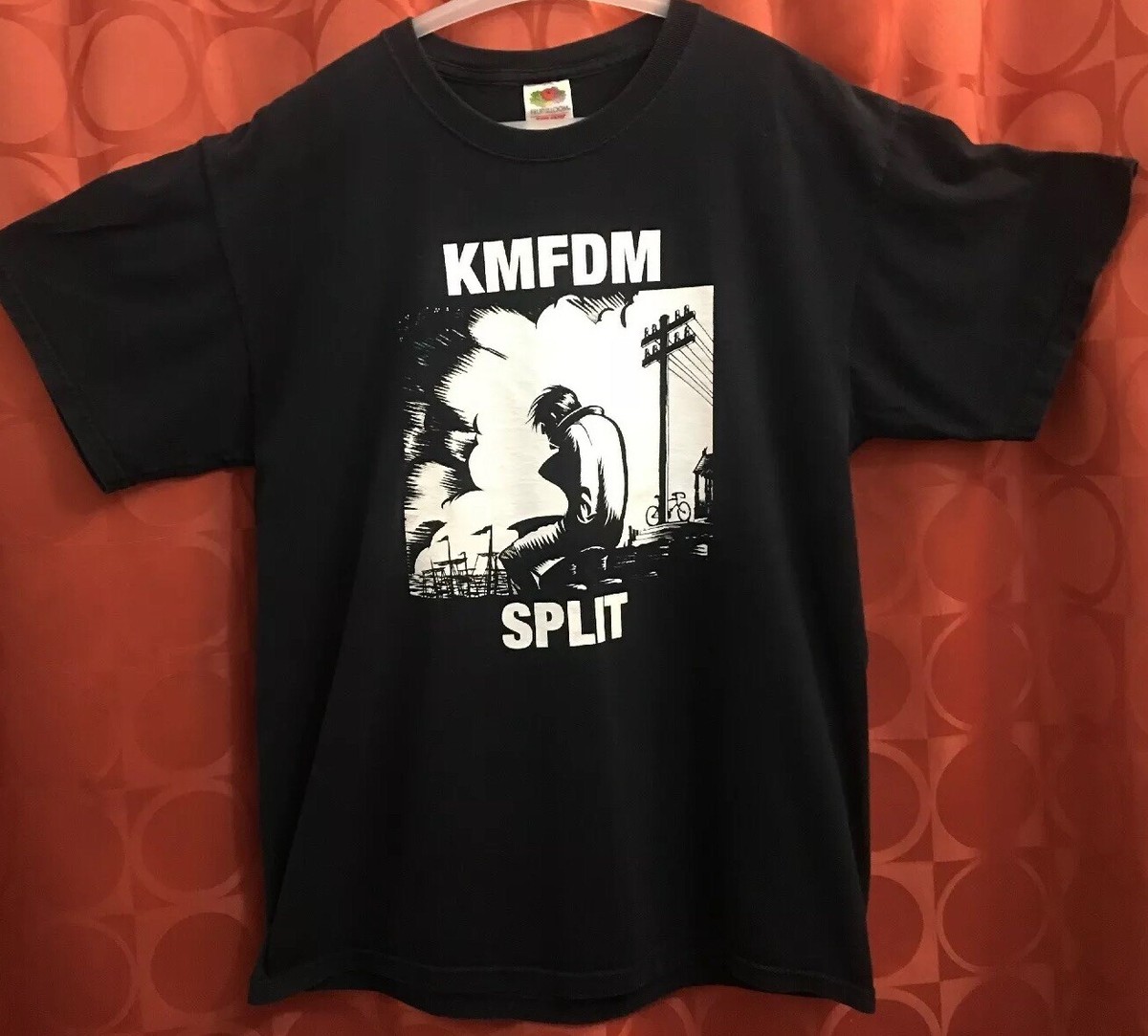 L Vintage Original KMFDM SPLIT Painful As Hell T-SHIRT Very Rare