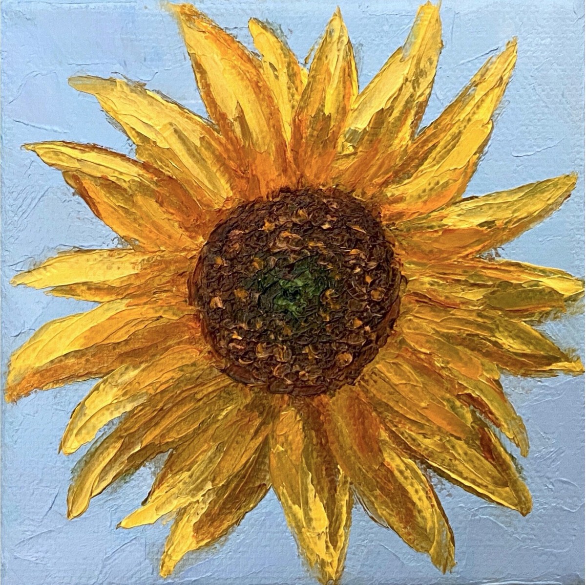 【SM号】 天使候補 01 油画 油彩 oil painting Original Sunflower Oil Painting Impasto Yellow Flowers Wildflower