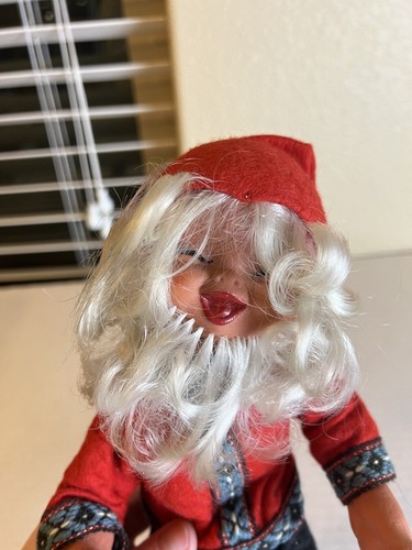 Arne Hasle Jule Nisse Doll Norwegian Gnome Christmas Elf Vintage Latex Norge 11” - Picture 3 of 5