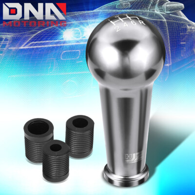 J2 Engineering 6-Speed Manual Transmission Silver Shift Knob w/ 3 Thread+Adapter
