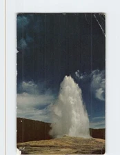 Postcard A mid afternoon eruption Old Faithful Geyser Upper Basin Wyoming USA