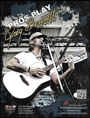 Dorydrive Mathieu Nevitt Greg Bennett Design Samick Acoustic Guitar ad print