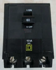 Square D QOB360 3P 60 A Miniature Circuit Breaker 240V BOLT ON