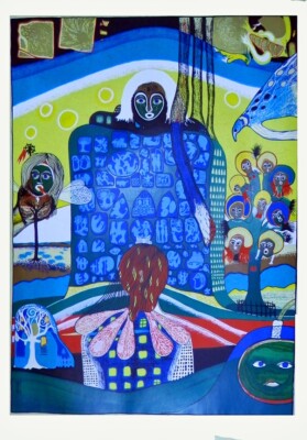 SUN & MOON -  Serigraph Pencil S/N by Pop-Surrealist Artist Helmut Kand