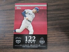2007 Topps Moments & Milestones Red  #169-122 Mickey Mantle Card (B25) # 1 of 1