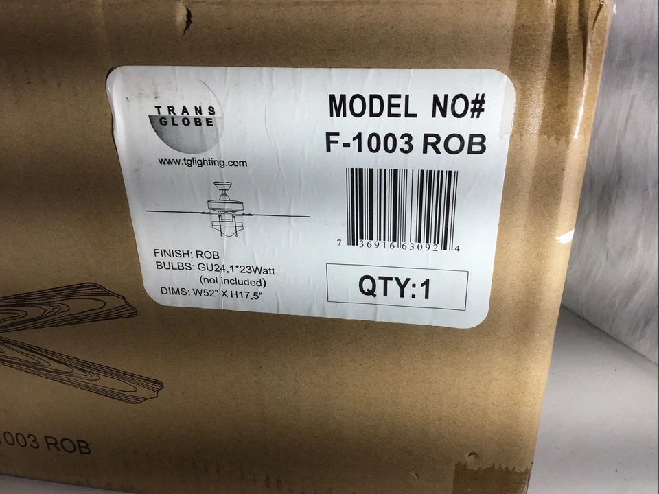 Trans Globe Woodrow 52”  F-1003ROB - Image 3 of 4