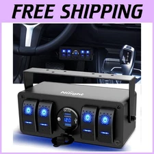 Waterproof Aluminum Rocker Switch Panel for Boats Cars RVs