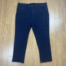 The Perfect Jean NYC Men 44X29 Blue Slim Thick Dark Wash Straight Leg Stretch