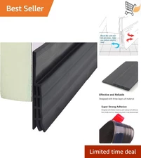 Door Sweep Silicone Weather Stripping 2x39in Seal Draft Noise Dust Block