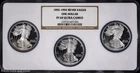 1992-1994 $1 American Silver Eagles 3-Coin Proof Set NGC PR 69 UC