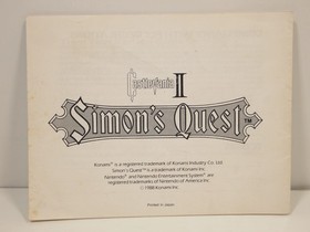Castlevania II Simon's Quest (Nintendo | NES) autentico SOLO MANUALE