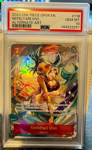 Nefeltari Vivi (Alternate Art) OP04-118 Kingdoms of Intrigue Foil PSA 10 Gem MT