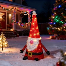 Large Lighted Christmas Gnomes Decorations, 37" H Pop-up Gnome with 50 LED Li...