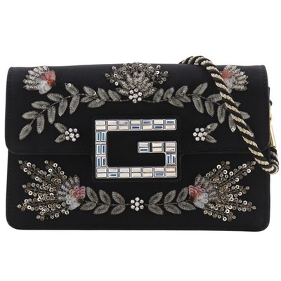GUCCI Broadway Shoulder Bag Square G 2-Way Clutch outlet black cotton/Rhin...