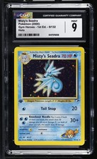 CGC 9 MINT Misty's Seadra 9/132 Gym Heroes 1st Edition Holo Pokemon Card on eBay