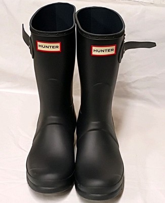 Hunter Original Short Waterproof Rain Boot Black Women's US 8 EU 39 UK 6