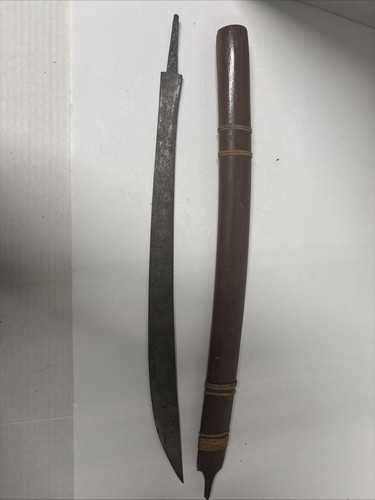 Vintage Burmese Dha Sword And Scabbard
