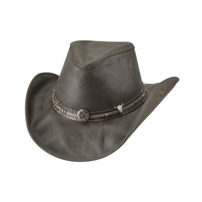 Bullhide Blazing A Trail Top Grain Leather Cowboy Brown Hat