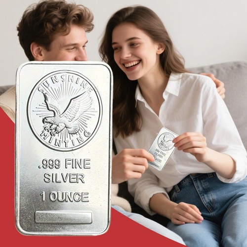 Moneda conmemorativa barra de plata fina .999 Sunshine Mint de 1 oz Troy - Imagen 10 de 11