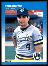 Paul Molitor 1987 Fleer #350 Brewers MLB READ FREE SHIPPING AutographDen