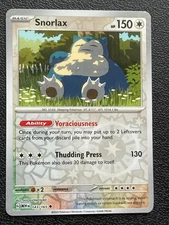 POKEMON SNORLAX #143/165 UNCOMMON REVERSE HOLO SCARLET & VIOLET 151 NM CARD