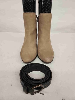 Frye Women's Grey/ Taupe Sandra Ankle Boots Size 9.5 & Black Leather Belt Sz L