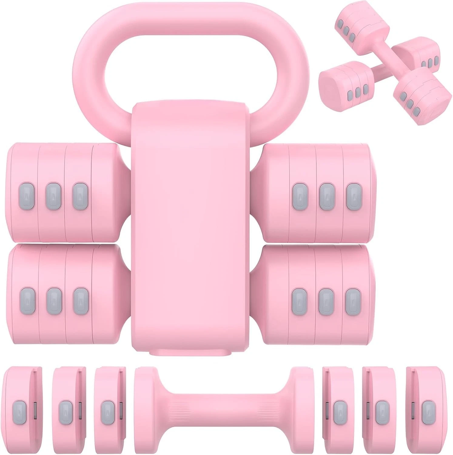 2-in-1 Adjustable Dumbbells Set 4 Levels Weight Dumbbells Set Women Men Each