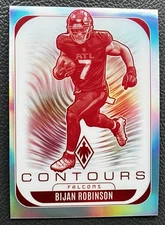 🔥2025 Panini Phoenix Bijan Robinson Contours Silver Prizm Atlanta Falcons🔥