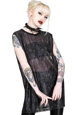 KILLSTAR Tank Top - Infernal Ashes Vest Gothic Mesh Symbole Schlangen Alternativ