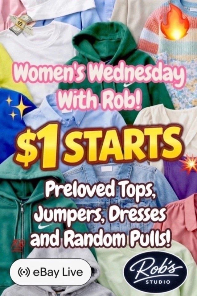 $1 Starts Women's Wednesday! Preloved Tops, Dresses and More!