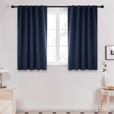 Deconovo Back Tab and Rod Pocket Drapes and Curtains Short Blackout Curtains Kit
