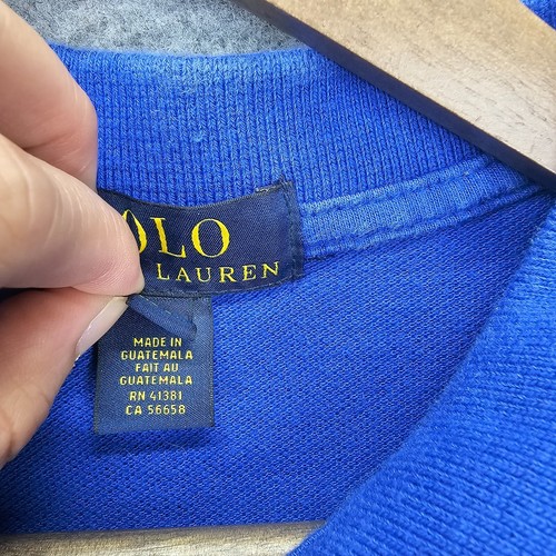 RALPH LAUREN Colorblock Polo Shirt Boys XL 18 20 Navy Yellow Pony Striped 18x28 - Picture 10 of 13