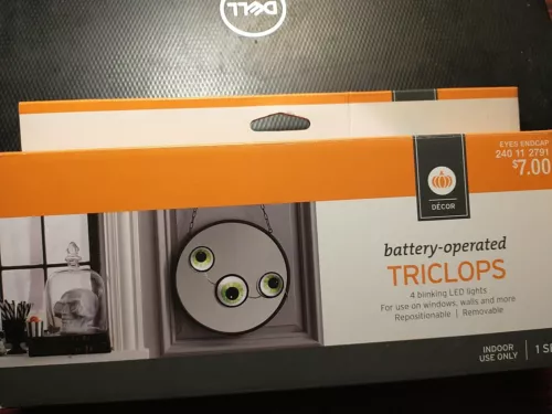 NEW ~ Halloween 4 LED Battery Operated TRICLOPS Blinking Lights ~ Indoor Use