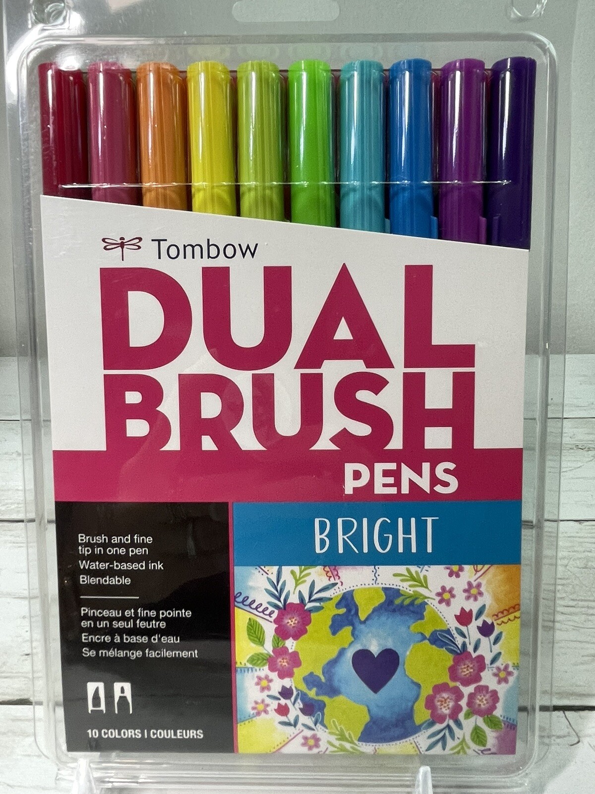 Tombow Dual Brush Pen Art Markers, Bright Palette, 10 Bright