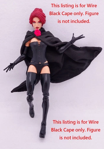 Capa negra de alambre dedicada a la reina duende de Marvel Legends