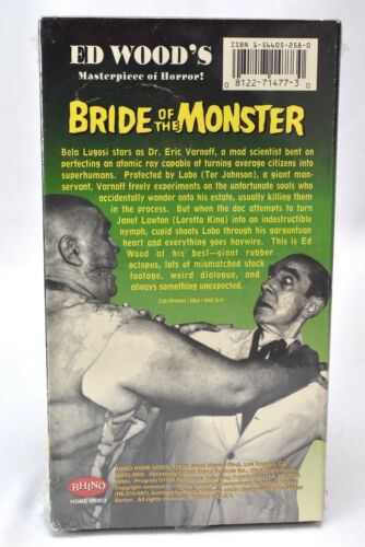 Bride Of The Monster Ed Wood Collection VHS Horror Video Bela Lugosi Rhino New - Picture 2 of 4