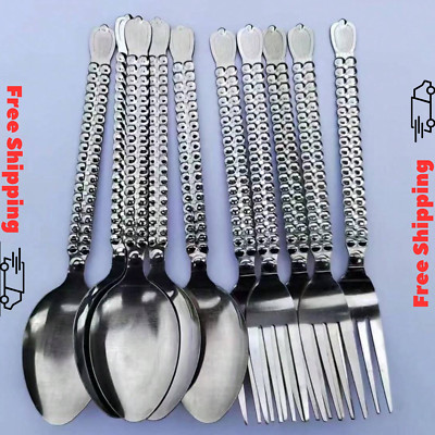 12pcs Stainless Steel Cutlery Set   6 Forks & 6 Spoons for Daily Use & Hotel