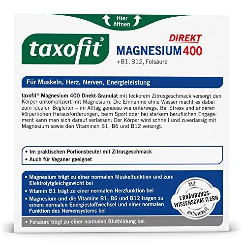 taxofit Direkt Magnesium 400 + B1, B12 & Folsäure 20 Portionen - Bild 2 von 4