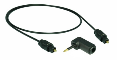 2,5m Optisches Toslink Digital Audio Kabel SPDIF + 3,5mm Klinken-Winkeladapter