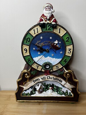 In Box Vintage 14'' Costco Christmas Countdown 24 Day Counting Clock WORKING
