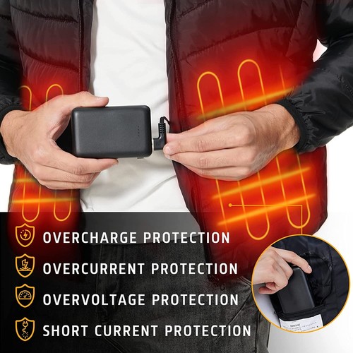 5V 2A Power Bank for Electric Heated Vest Jacket Pants Warmer USB Battery Pack - Zdjęcie 5 z 13